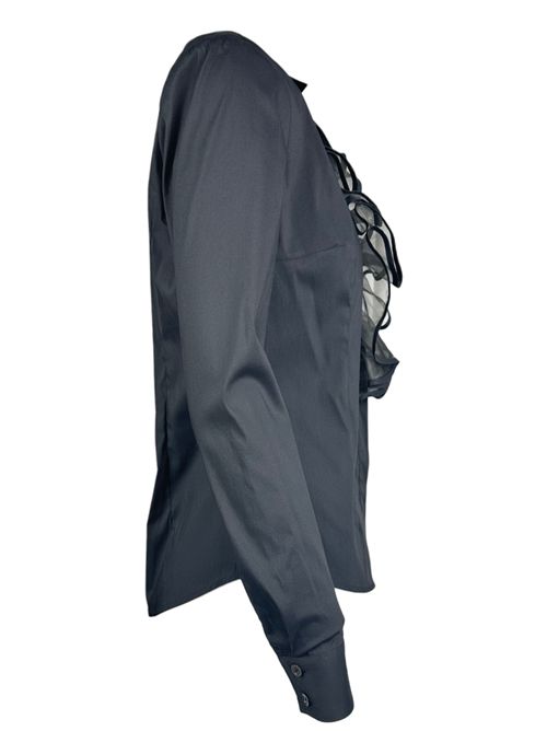 camicia donna ruches organza nera Camicetta Snob | 570-C-31414119